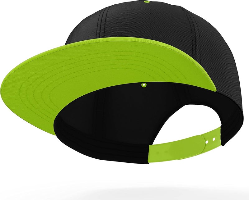 Daxton Store Classic Blank Snapback Flat Bill Visor Hat Cap One Size Adjustable Back - Image 2